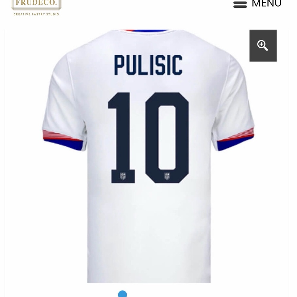 Nike White Men's Soccer Jersey with Navy 'PULISIC 10' Back